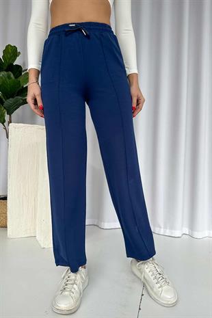 Çimalı Boru Paça Cepli Eşofman Altı - Lacivert