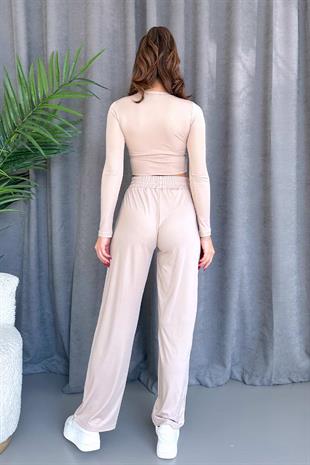 Dalgıç Kumaş Alt - Üst Takım - Nude