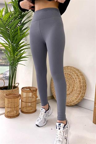 Fitilli İçi Şardonlu Toparlayıcı Kadın Tayt - Antrasit