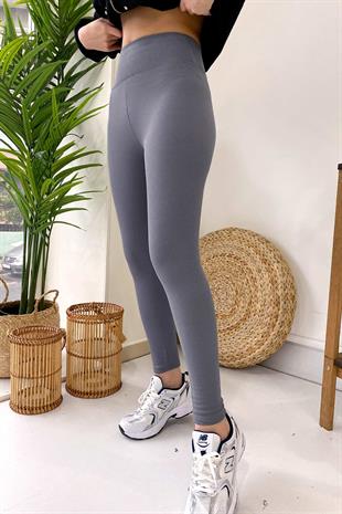 Fitilli İçi Şardonlu Toparlayıcı Kadın Tayt - Antrasit