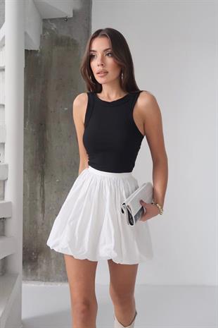 Halter Yaka Basic Kadın Body - Siyah