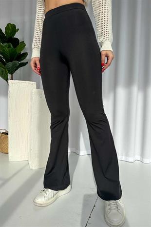 İspanyol Korse Etkili Kadın Tayt - Siyah