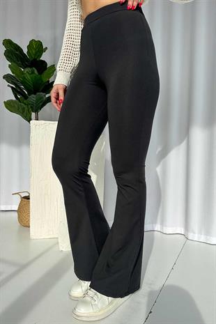 İspanyol Korse Etkili Kadın Tayt - Siyah