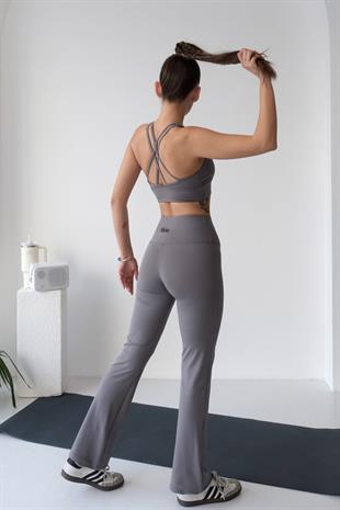 İspanyol Paça Dalgıç Tayt - Gri