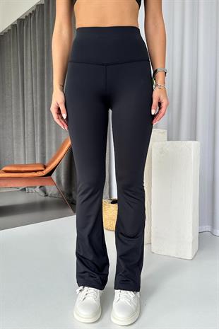 İspanyol Paça Dalgıç Tayt - Siyah