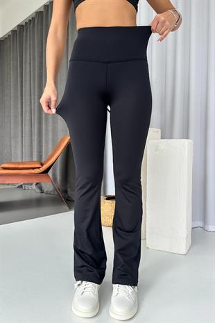 İspanyol Paça Dalgıç Tayt - Siyah