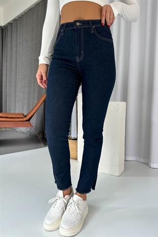 Mia Yüksek Bel Likralı Dar Paça Jean - Lacivert