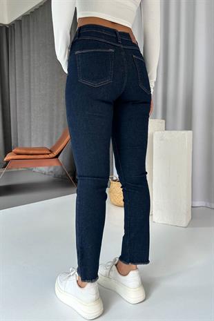 Mia Yüksek Bel Likralı Dar Paça Jean - Lacivert