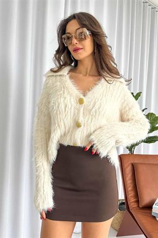 Mini Kadın Etek - Kahverengi