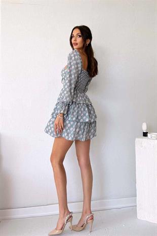 Özel Üretim Sırtı Gipeli Göğüs Detay Sweet Jane Elbise