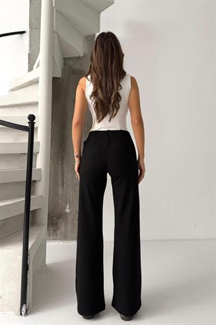 Palazzo Paça Çelik Pantolon - Siyah