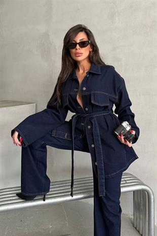 Premium Gabardin Ceket Pantolon Takım - Lacivert