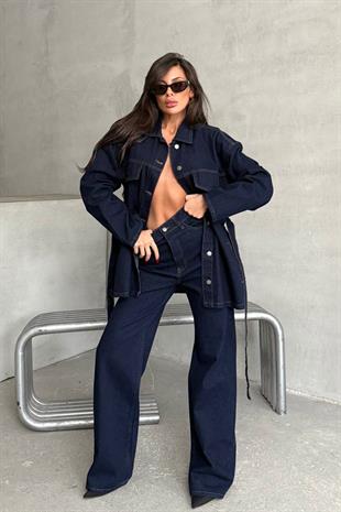 Premium Gabardin Ceket Pantolon Takım - Lacivert