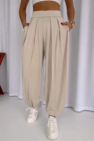 Şalvar Modal Eşofman - Bej