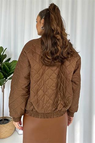 Süet Yaka Mont - Kahverengi