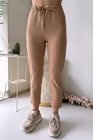 Tünelli Atlas Kadın Pantolon - Camel