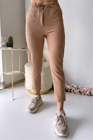 Tünelli Atlas Kadın Pantolon - Camel