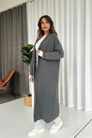 Uzun Yumoş Hırka - Gri