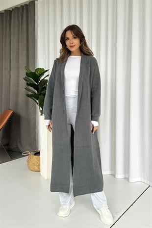 Uzun Yumoş Hırka - Gri