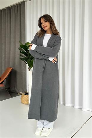 Uzun Yumoş Hırka - Gri