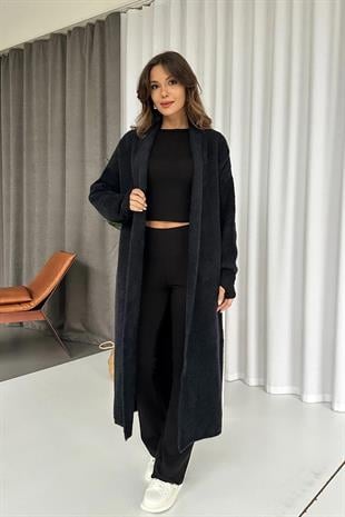 Uzun Yumoş Hırka - Siyah