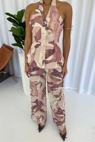 Yelek Pantolon Tasarım Takım - Bordo