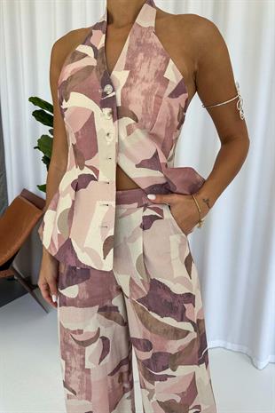 Yelek Pantolon Tasarım Takım - Bordo