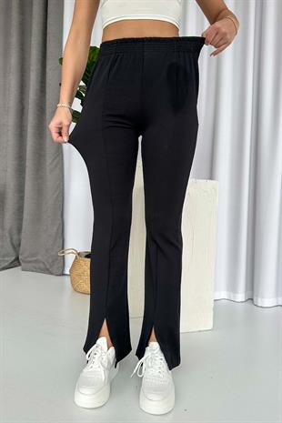 Yırtmaç Detay Pantolon - Siyah