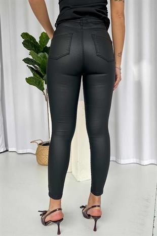 Yüksek Bel Mumlu Kadın Pantolon - Siyah