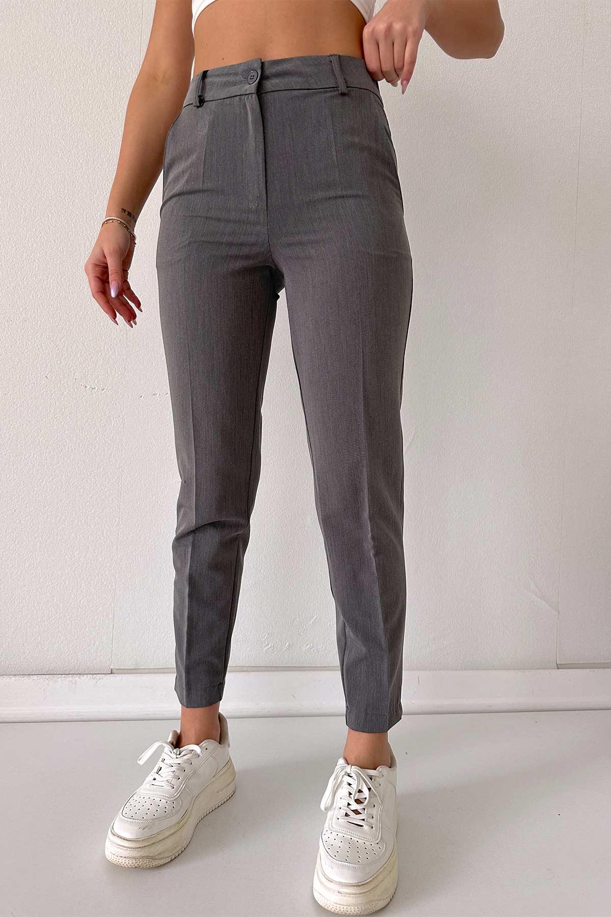Havuç Model Dar Paça Pantolon - Gri| Trend&Şık Tasarımlar |  minetanbutik.com.tr