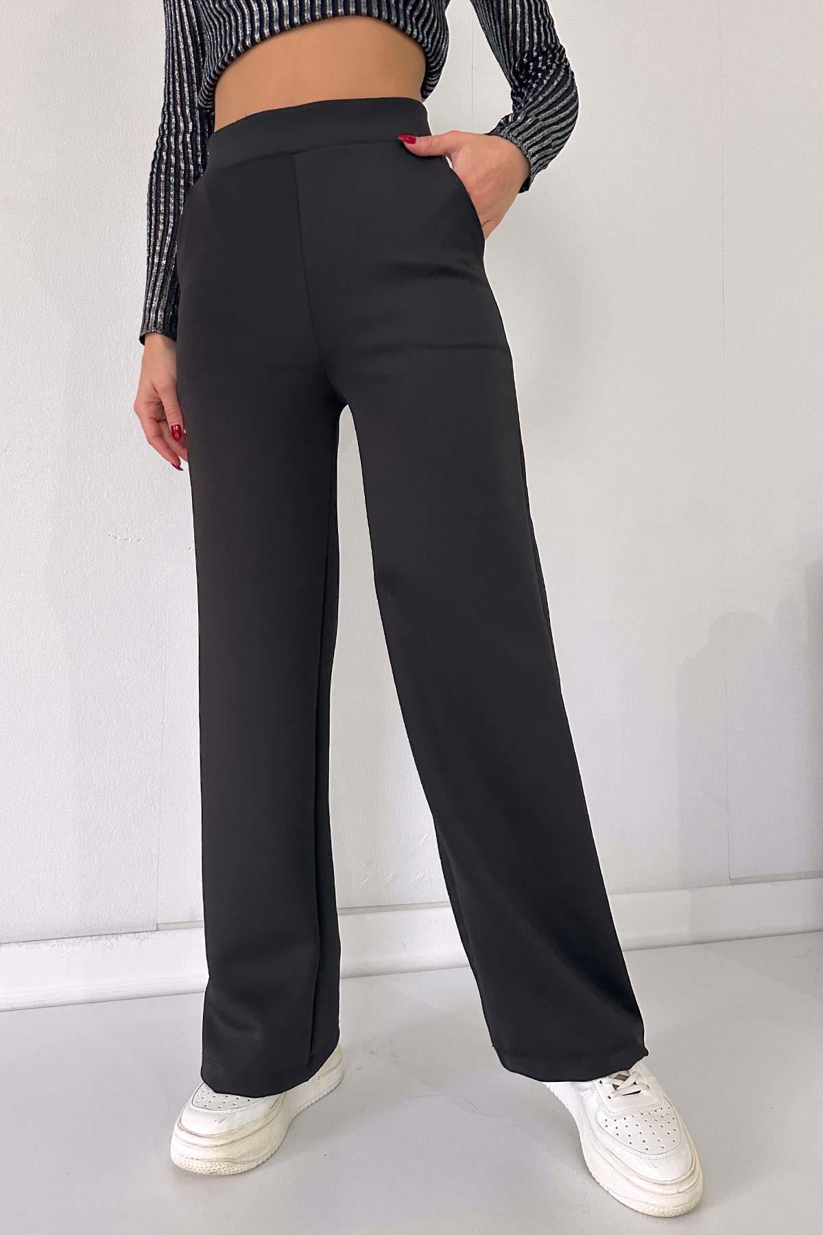 Scuba Palazzo Model Pantalon - Siyah | Trend&Şık Tasarımlar |  minetanbutik.com.tr