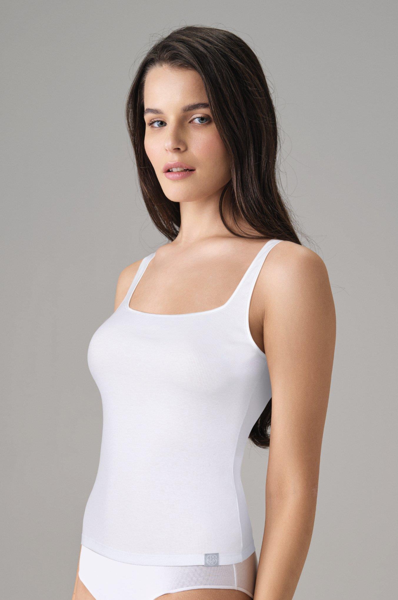 DOREANSE Büyük Beden Kadın %92 Pamuk Fitilli Atlet 9328P