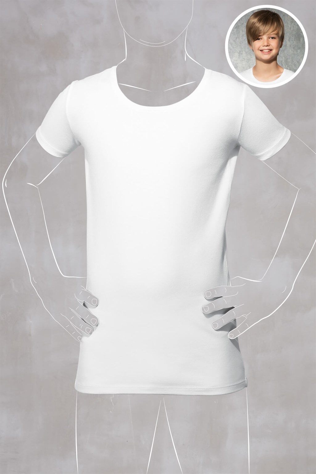 Doreanse Erkek Çocuk Modal Yuvarlak Yaka Kısa Kol T Shirt 700