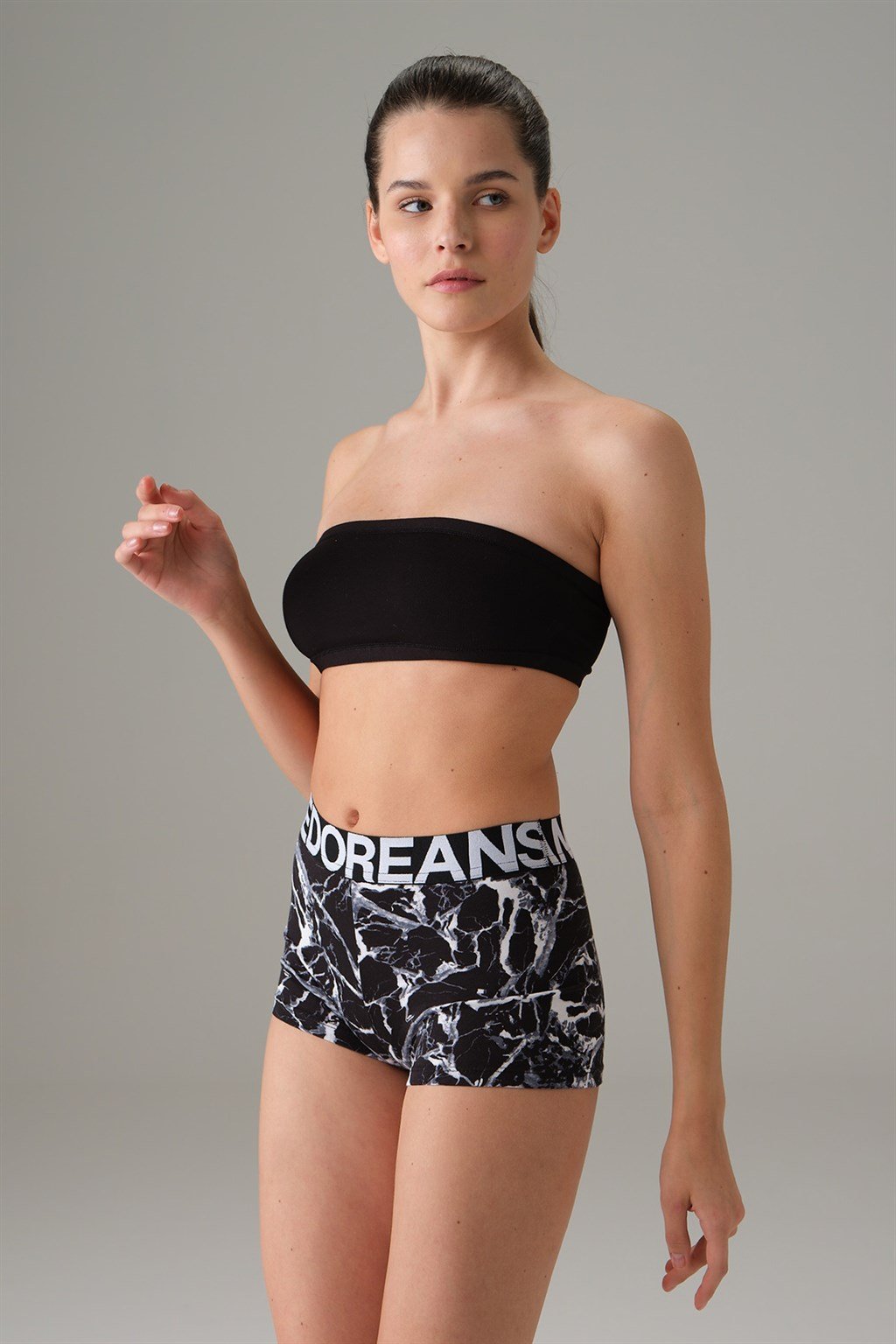 DOREANSE KADIN Marka Bel Bantlı Boxer Şort 8300