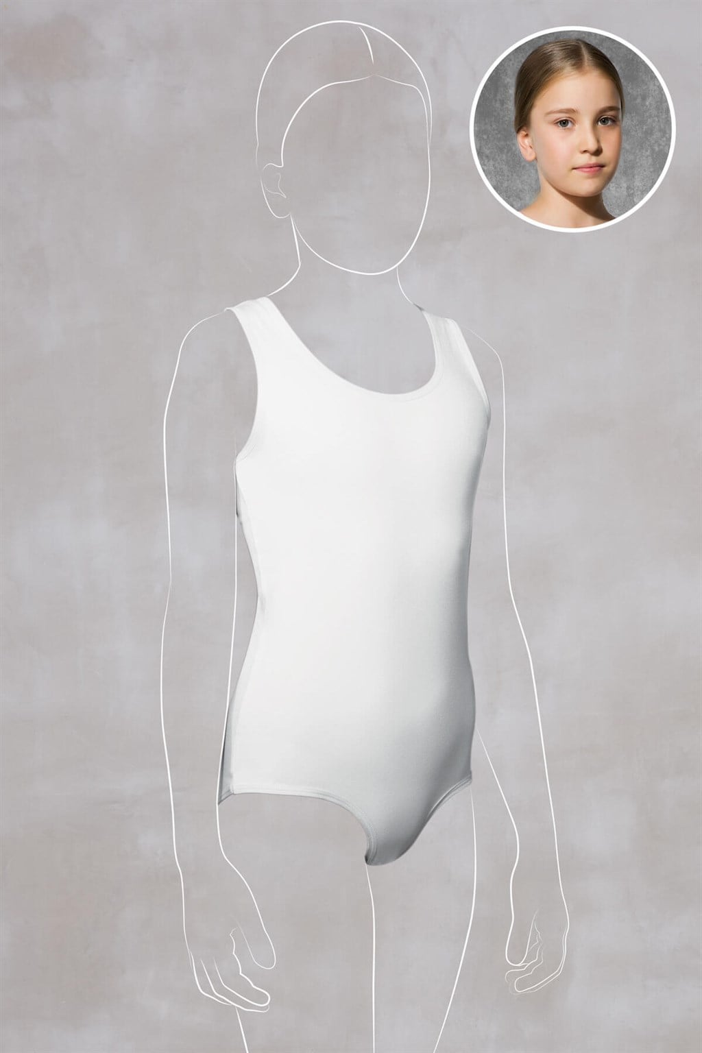 Doreanse Kız Çocuk Beyaz Modal Geniş Yaka Sıfır Kol Body 450
