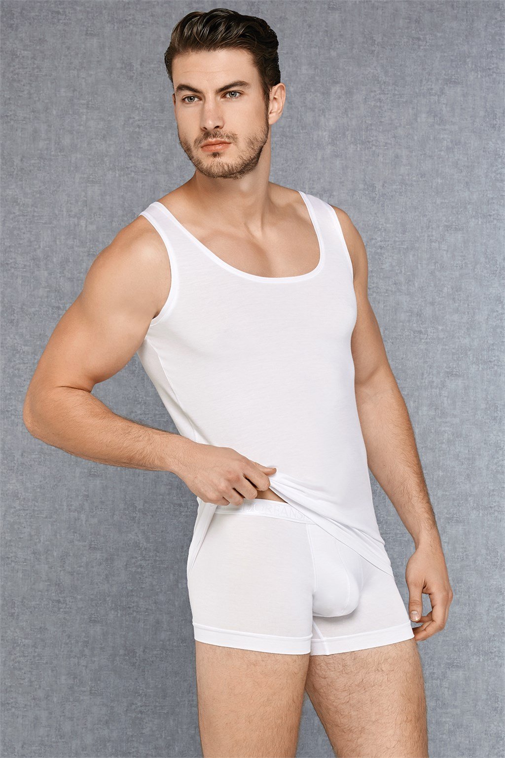 Doreanse Erkek Beyaz Micro Modal Damat Çeyizlik Atlet Boxer Takımı 3000