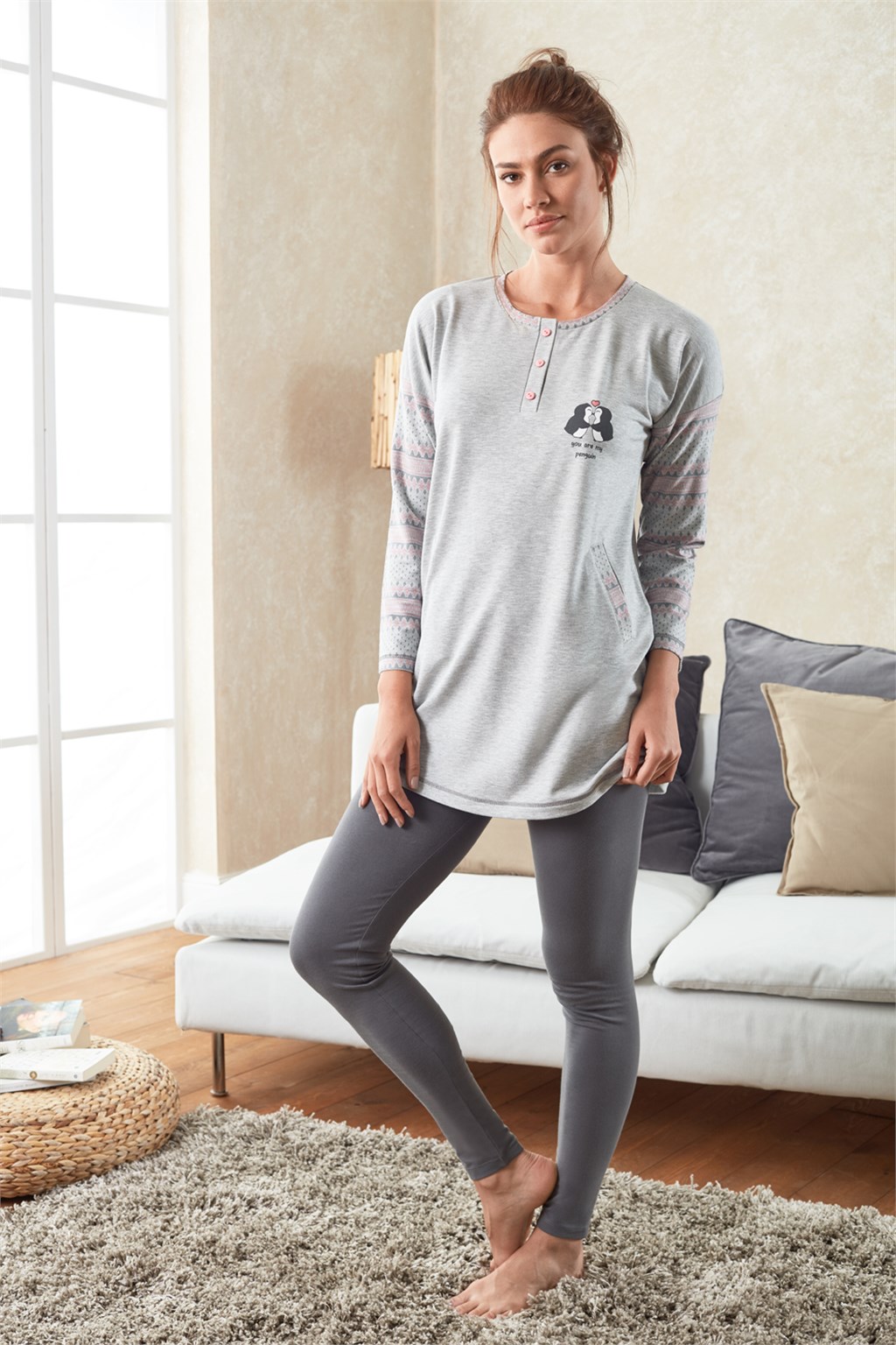 DOREANSE KADIN T-Shirt Pijama Takımı 4048