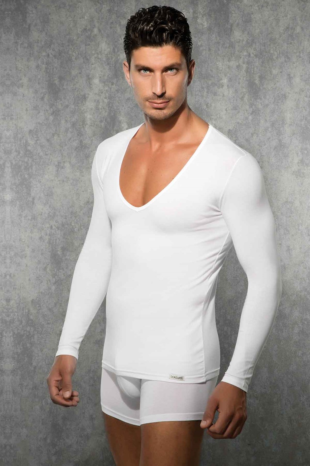 Doreanse Erkek Modal Derin V Yaka Uzun Kol T Shirt 2920 | galiyet.com