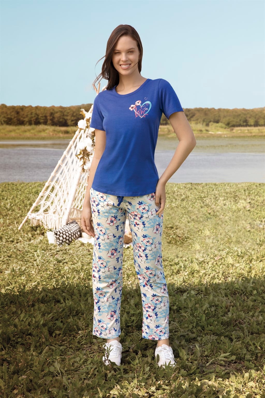 DOREANSE KADIN T-Shirt Pijama Takımı 4253