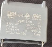 2µF 450VAC CBB61 Motor ve Fan Başlangıç Kondansatörü