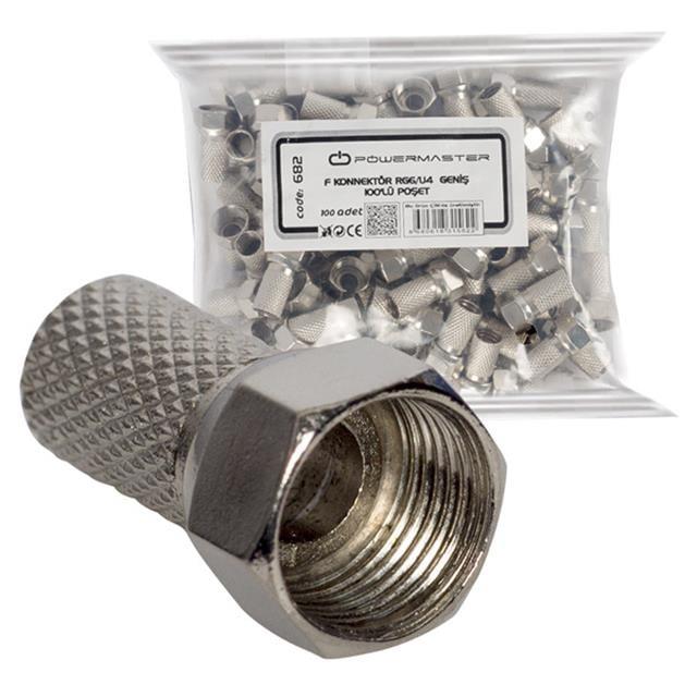 F Konnektör RG6-U4 Geniş 18 Mm (100 Adet)