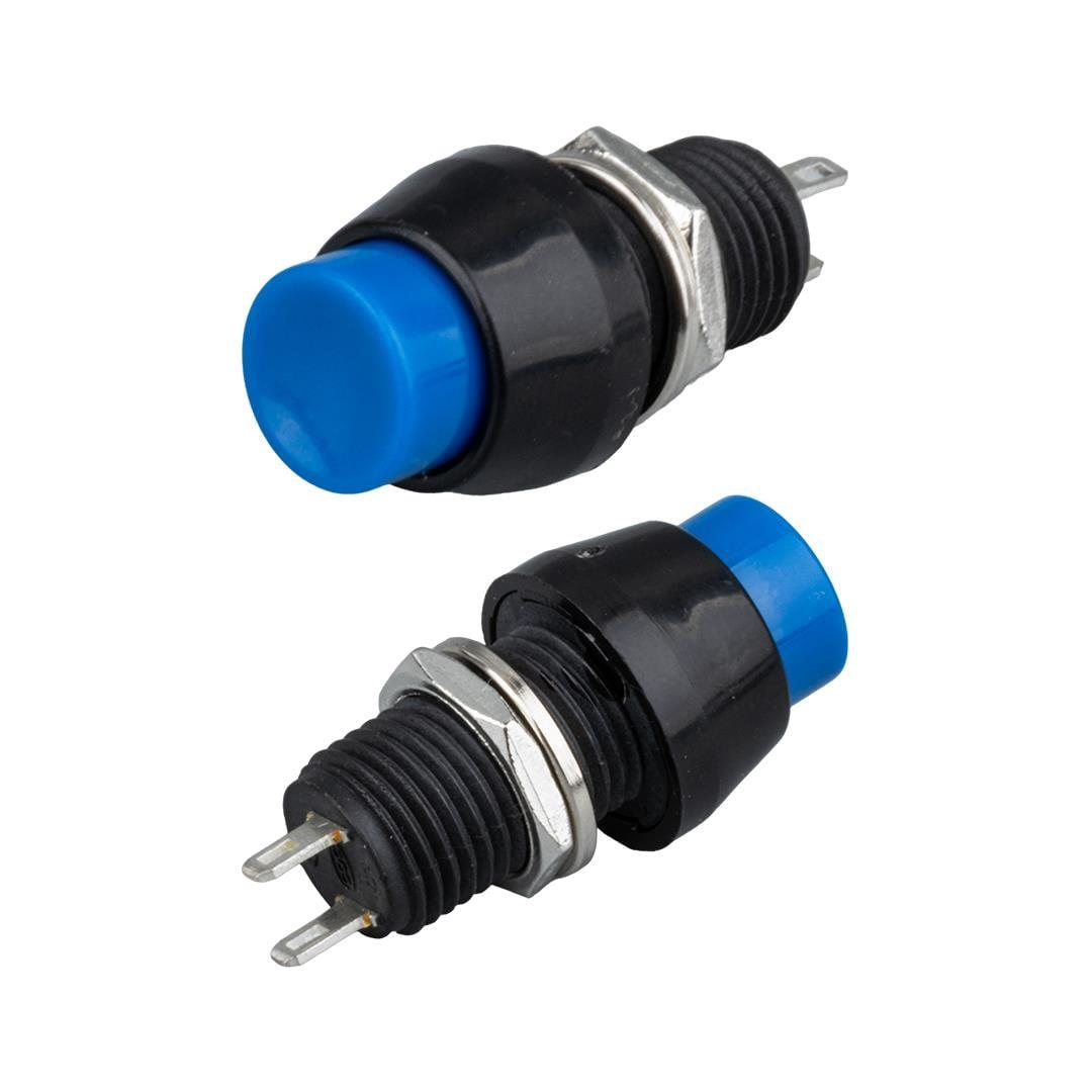 IC-191 Mavi 10mm Basmalı On-Off 2P Anahtar Buton DS-450