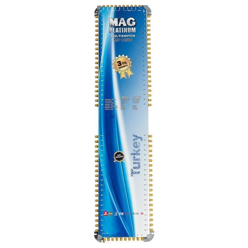 MAG Platinum MP 10/80 Multiswitch - 10 Giriş 80 Çıkışlı Merkezi Uydu Santrali Hybrid 4K ve 3D Destekli