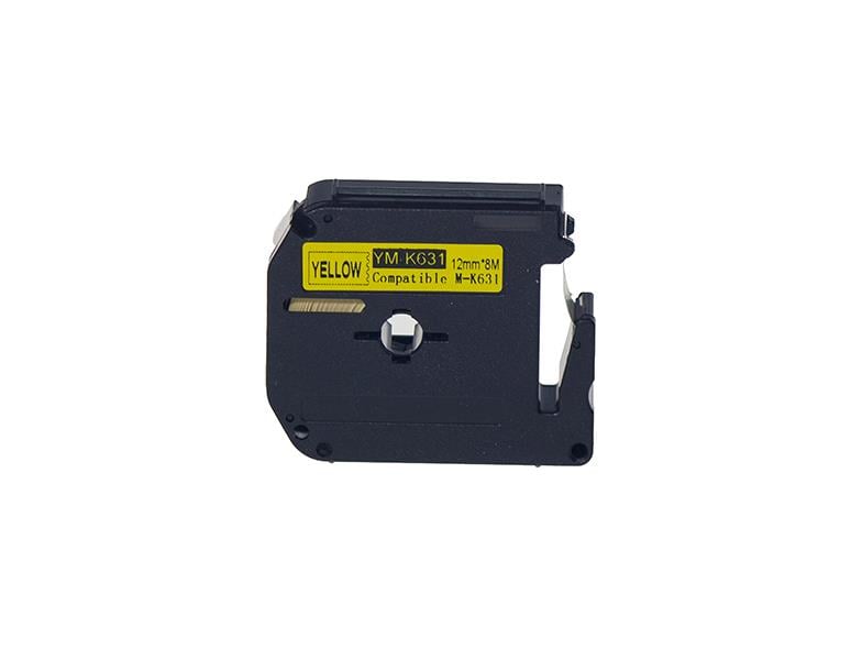 PRINTPEN BROTHER P-Touch M12-K631 M-TAPE SARI KAGIT ETIKETE SIYAH (12mm x 8m)