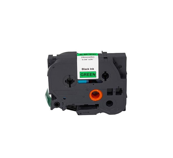 PRINTPEN BROTHER P-Touch TZE-751 YESIL ETIKETE SIYAH (24mm x 8m)