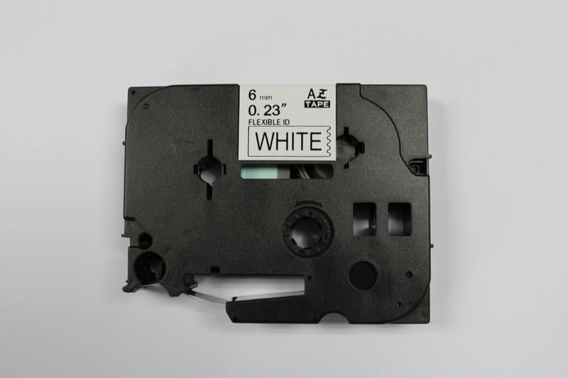 PRINTPEN BROTHER P-Touch TZE-FX211 BEYAZ ESNEK ETIKETE SIYAH (6mm x 8m)