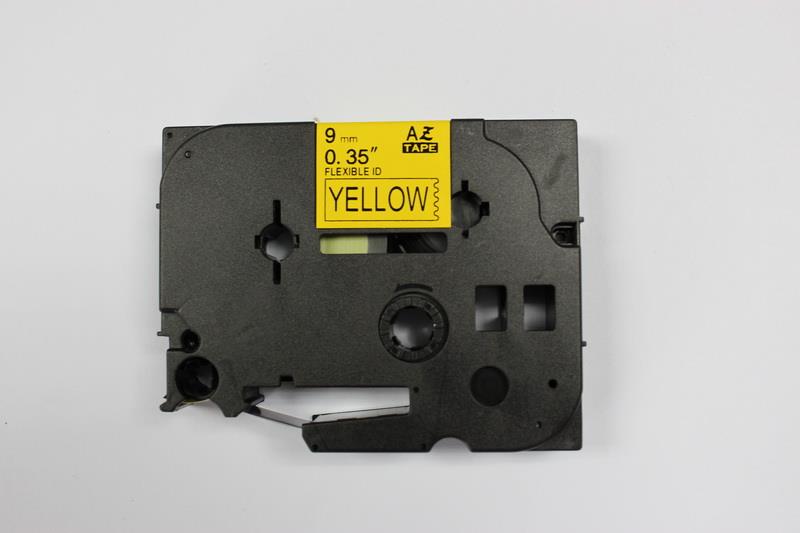 PRINTPEN BROTHER P-Touch TZE-FX621 SARI ESNEK ETIKETE SIYAH (9mm x 8m)