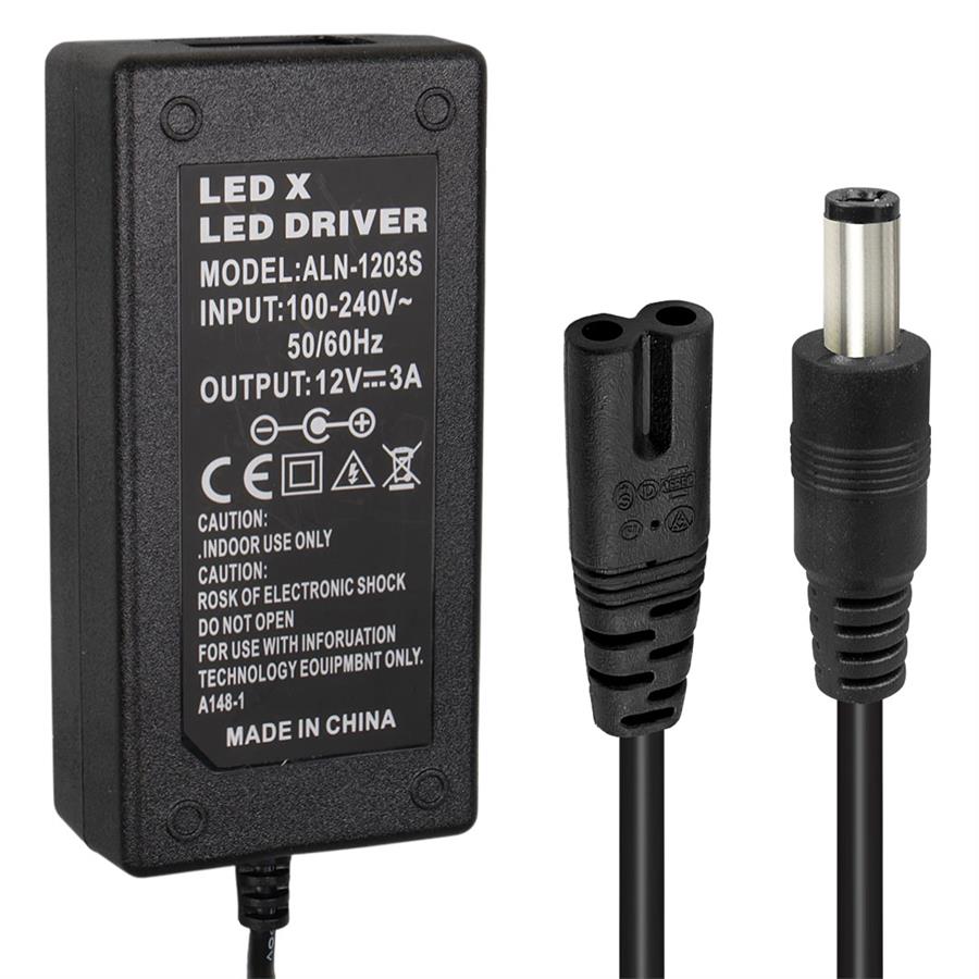 Powermaster PM-1980 12 Volt - 3 Amper - 36 Watt 5.5*2.5 Mm Uçlu Plastik Kasa Masaüstü Adaptör