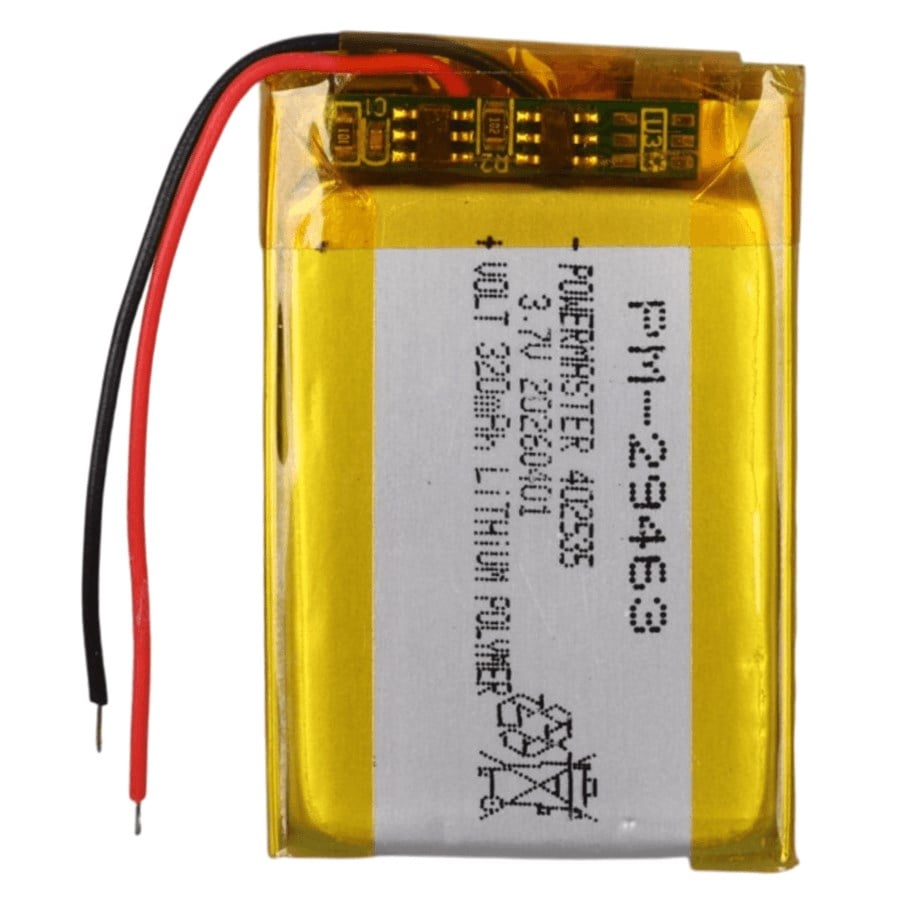Powermaster PM-29463 3.7V 320mAh 402535 Soketsiz Lityum Polimer (Li-Po) Batarya Şarj Edilebilir Pil