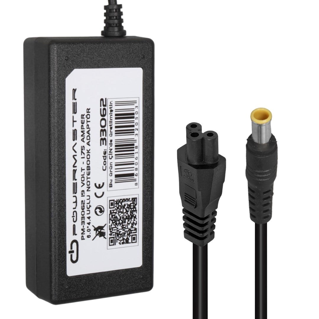 Powermaster PM-33062 19 Volt - 1.75 Amper 6.0*4.4  Mm Uçlu Adaptör (Asus Notebook)